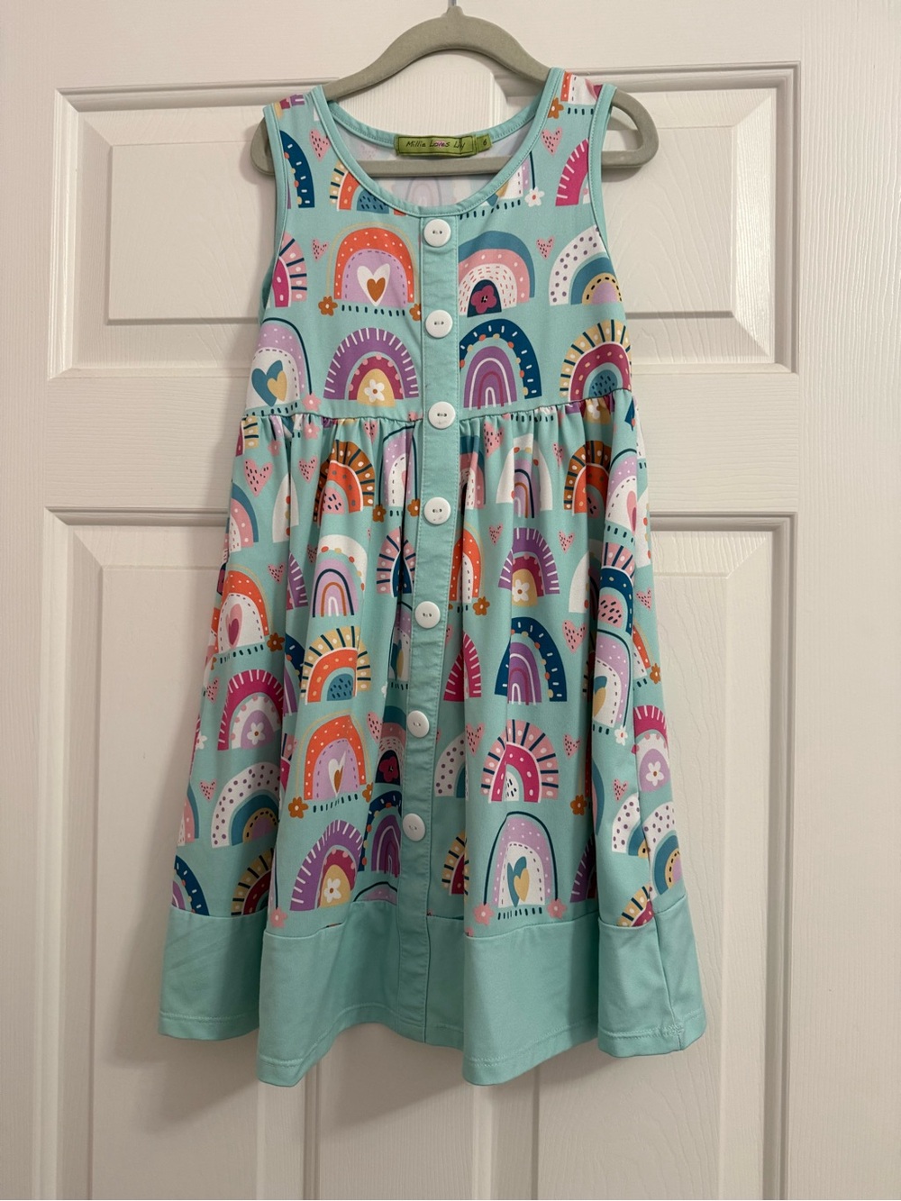 Girls' Mint Rainbow Button-Front Dress by Cat & Jack